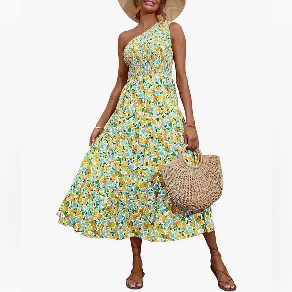 Floral One-Shoulder Maxi Dress